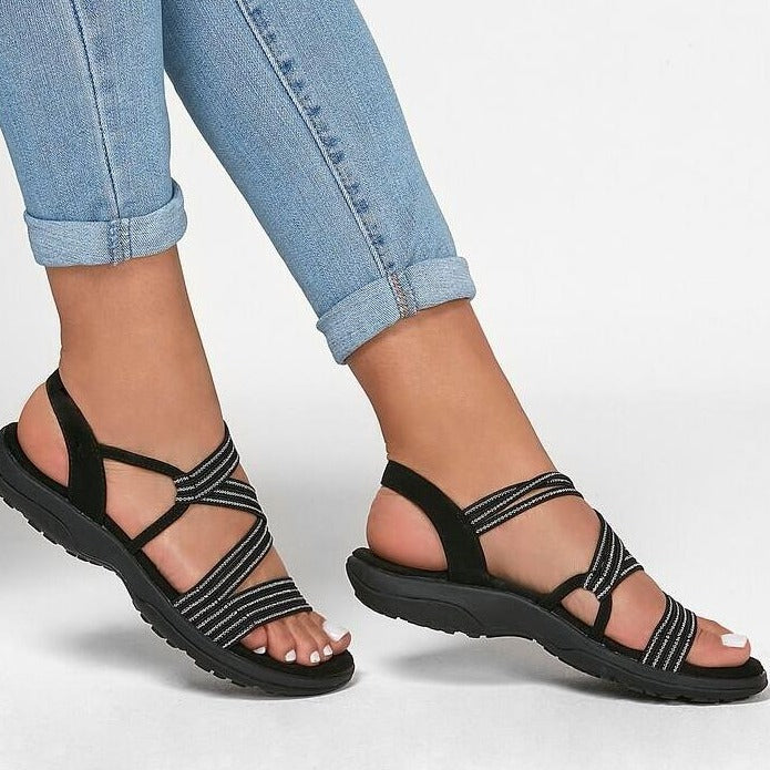 Supportive Strappy Flat Sandal - Elizabeth