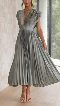 Trendy V-Hals Jurk met Striksluiting - Isabella