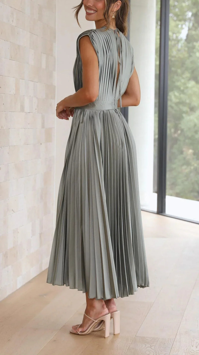 Trendy V-Hals Jurk met Striksluiting - Isabella