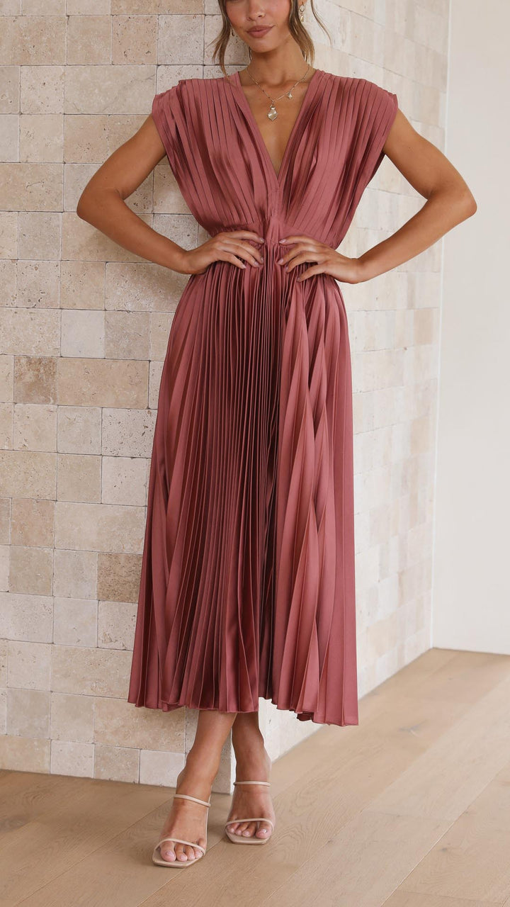 Trendy V-Hals Jurk met Striksluiting - Isabella