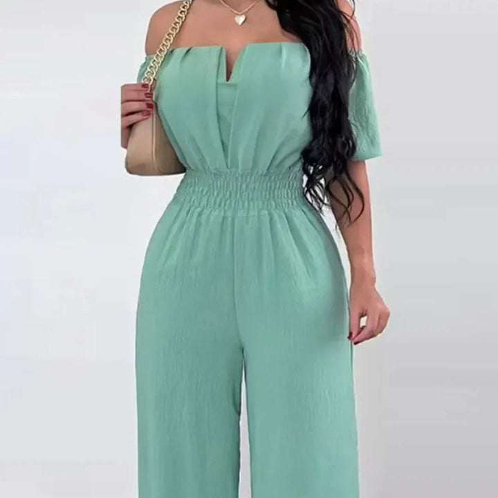 Off-Shoulder Jumpsuit with Short Sleeves – Lina