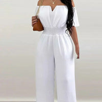 Off-Shoulder Jumpsuit with Short Sleeves – Lina