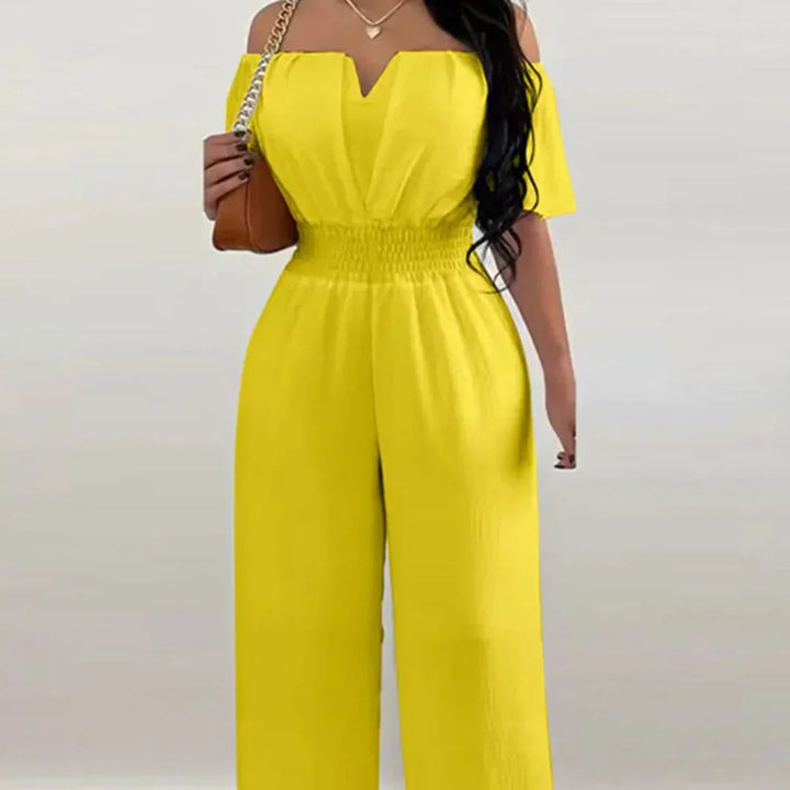 Off-Shoulder Jumpsuit with Short Sleeves – Lina