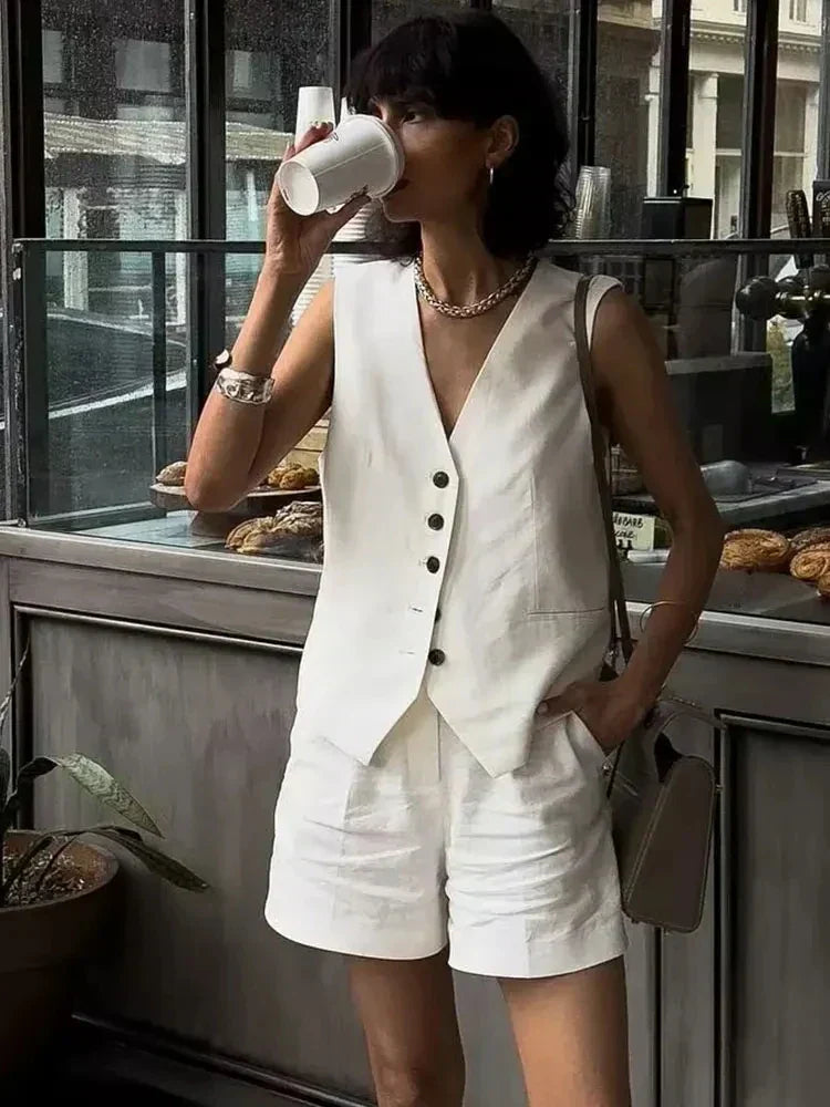 Tweedelige zomeroutfit met vintage-top – Amaya