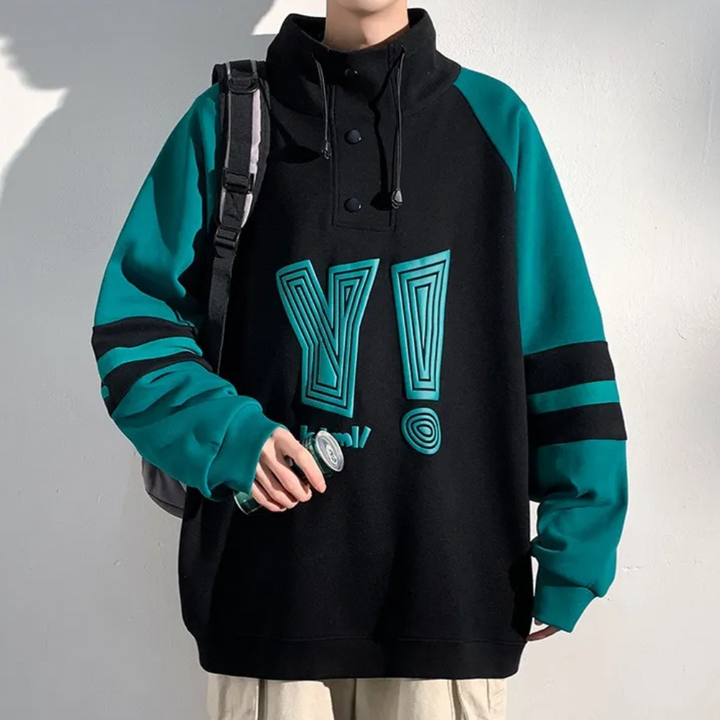 Modern Men's Sweater with Stand-Up Collar - Matteo