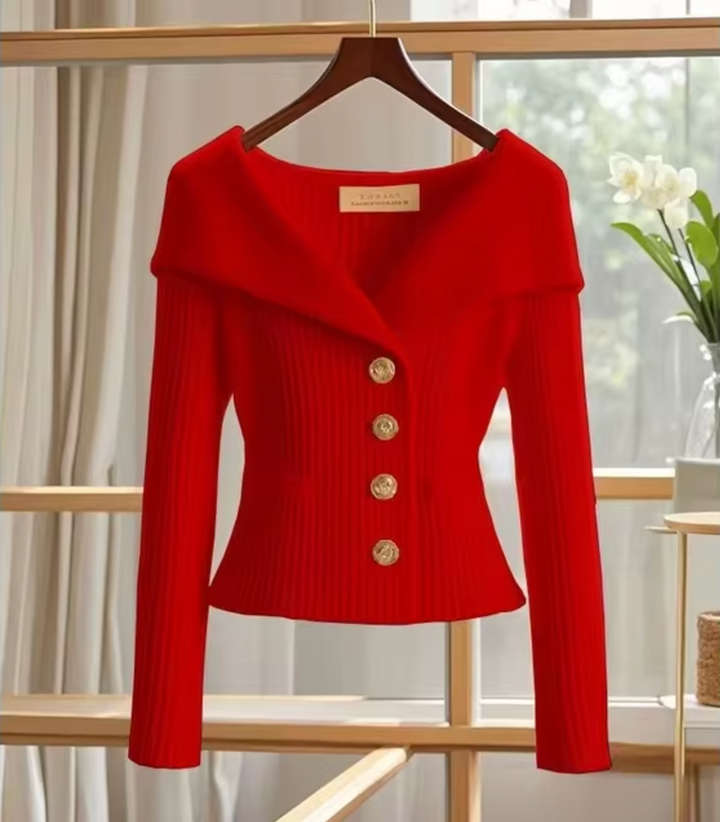 Taillierte Kurze Strickjacke - Cosima