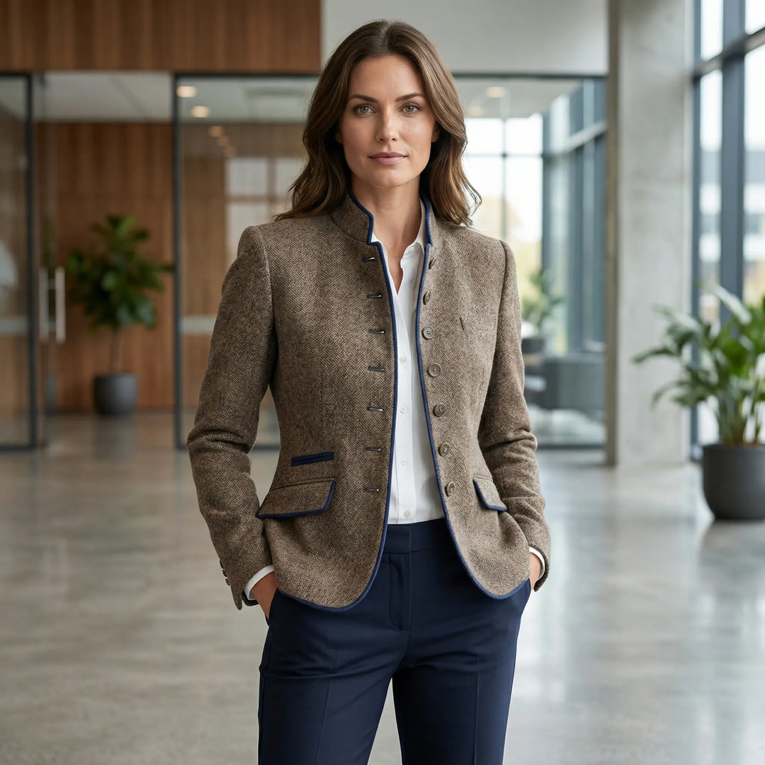 Taillierter Damenblazer Mit Stehkragen - Eliana
