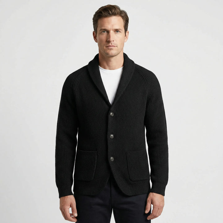 Taillierter Strickjacke Mit Schalkragen - Alberto