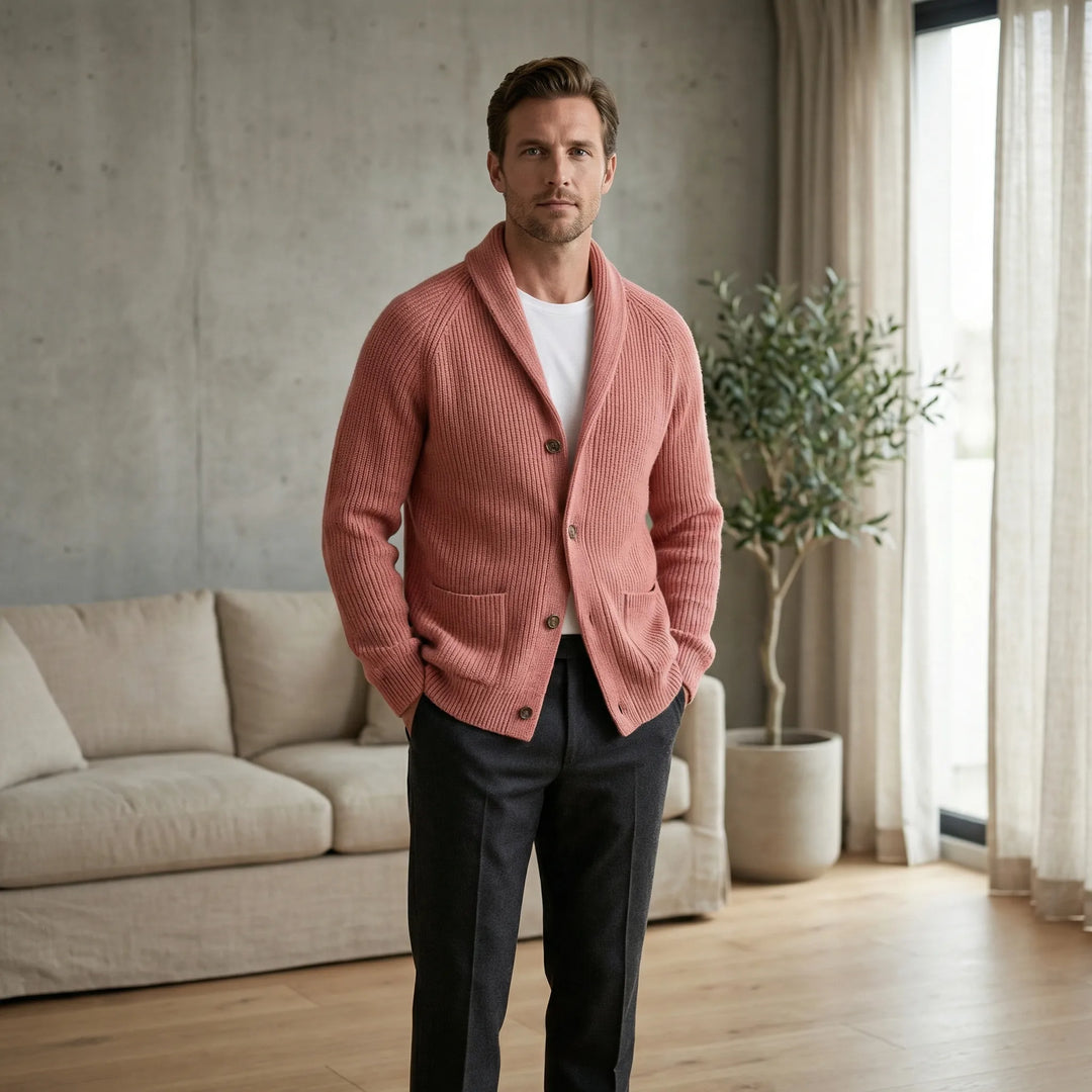 Taillierter Strickjacke Mit Schalkragen - Alberto