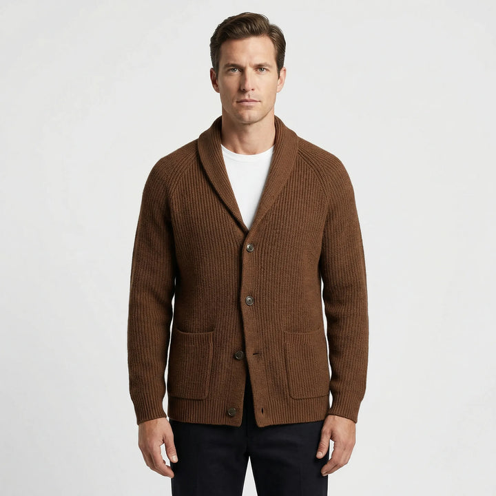 Taillierter Strickjacke Mit Schalkragen - Alberto