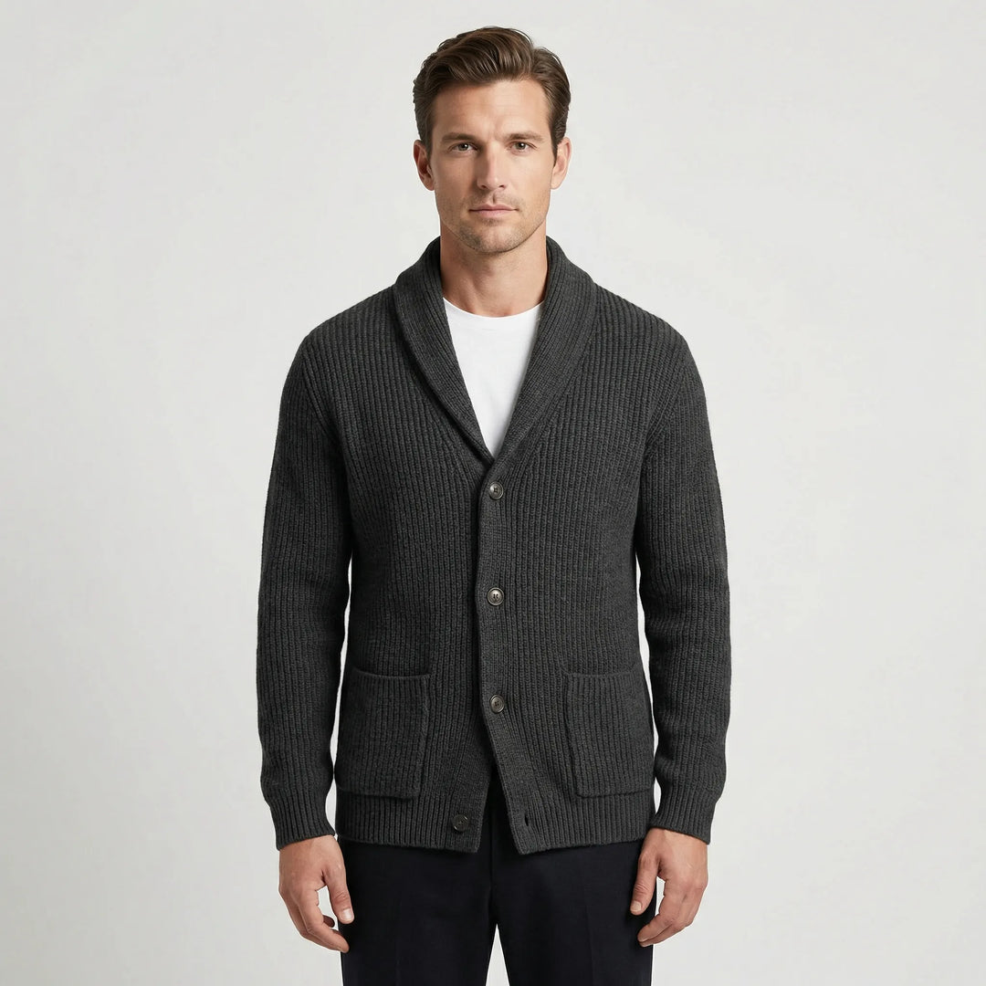 Taillierter Strickjacke Mit Schalkragen - Alberto