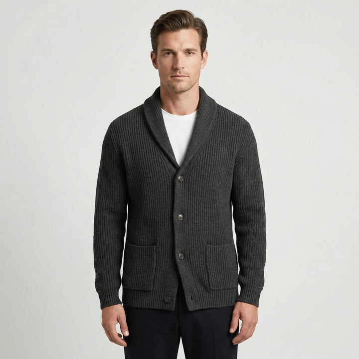 Taillierter Strickjacke Mit Schalkragen - Alberto
