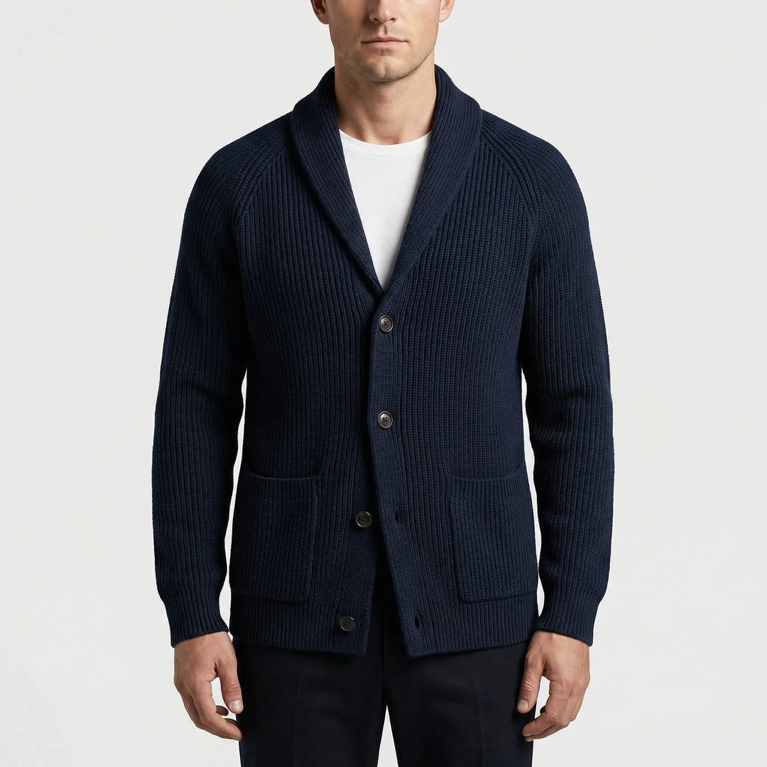 Taillierter Strickjacke Mit Schalkragen - Alberto