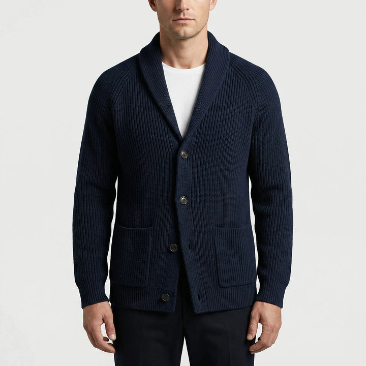 Taillierter Strickjacke Mit Schalkragen - Alberto