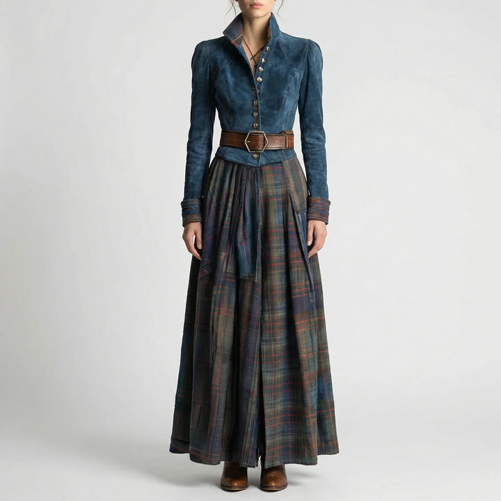 Tailliertes Maxikleid Mit Karorock - Kristen