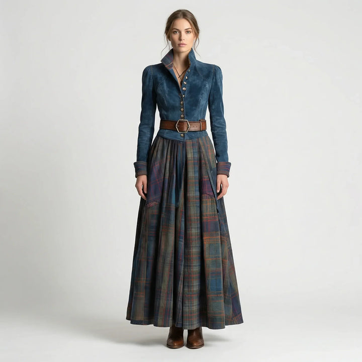Tailliertes Maxikleid Mit Karorock - Kristen