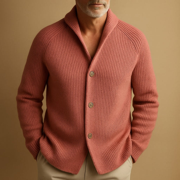 Tapered Shawl Collar Cardigan - Abraham