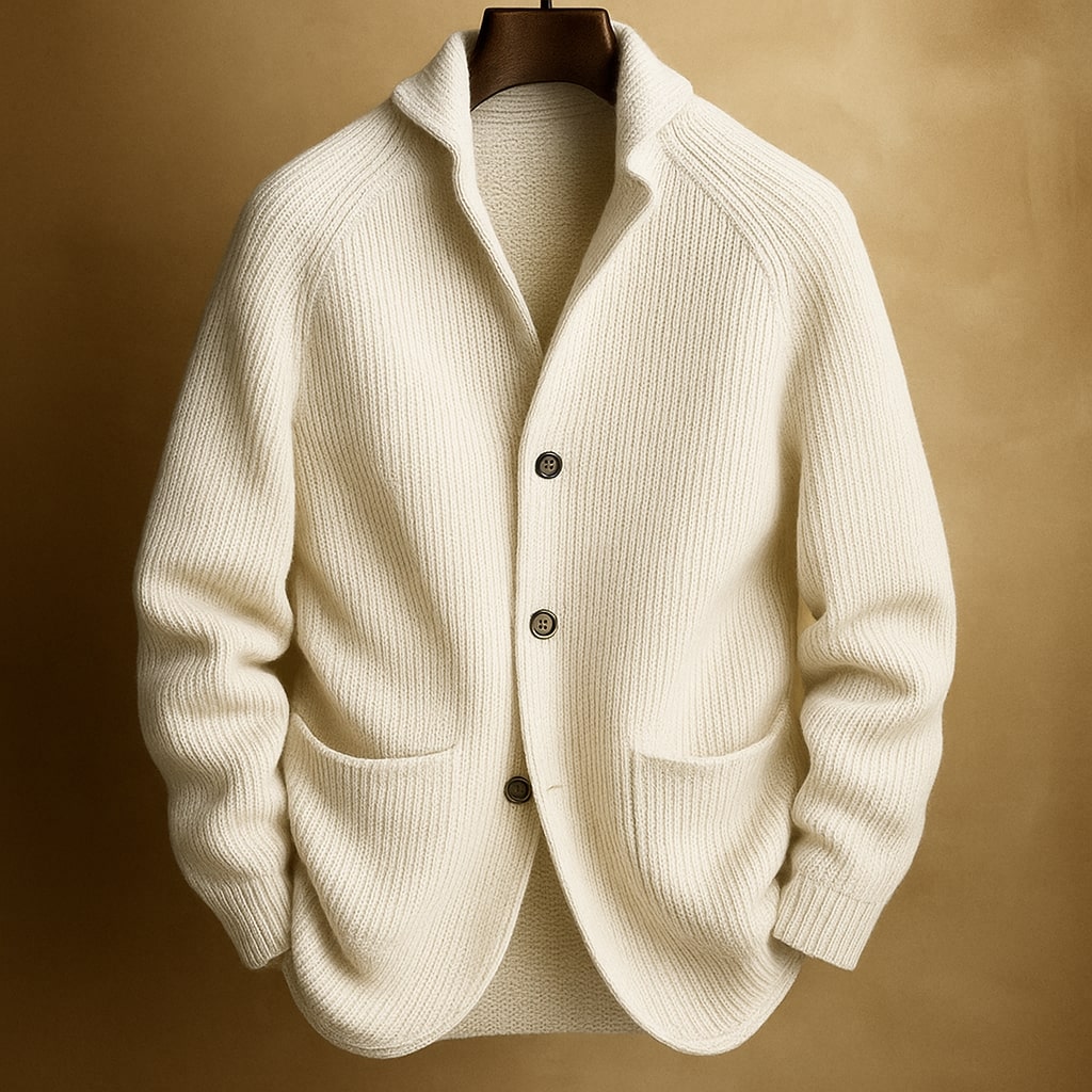 Tapered Shawl Collar Cardigan - Abraham
