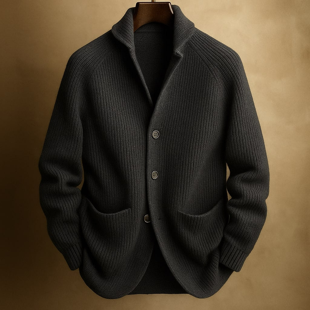 Tapered Shawl Collar Cardigan - Abraham