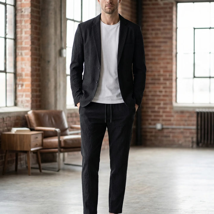 Textured Blazer And Trouser Two-Piece Set - Harvey