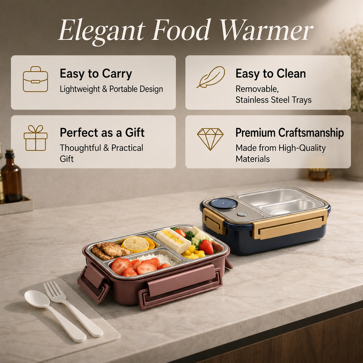 Insulated Food Thermos | Stainless Steel Compartments | Leakproof Lid 3