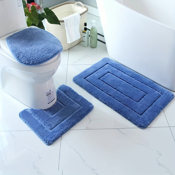 Three-Piece Textured Bath Mat Set - SnugTread