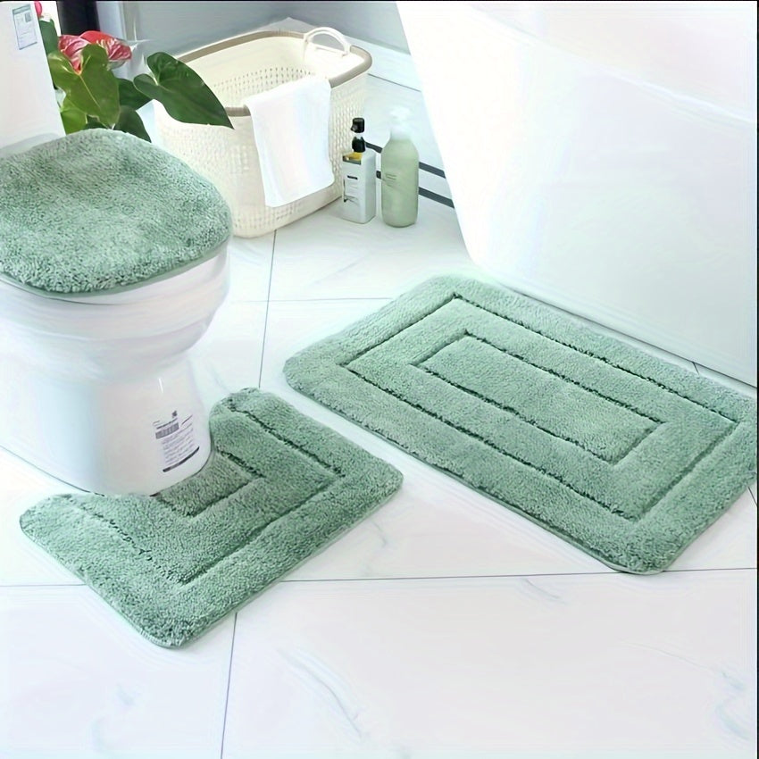 Three-Piece Textured Bath Mat Set - SnugTread