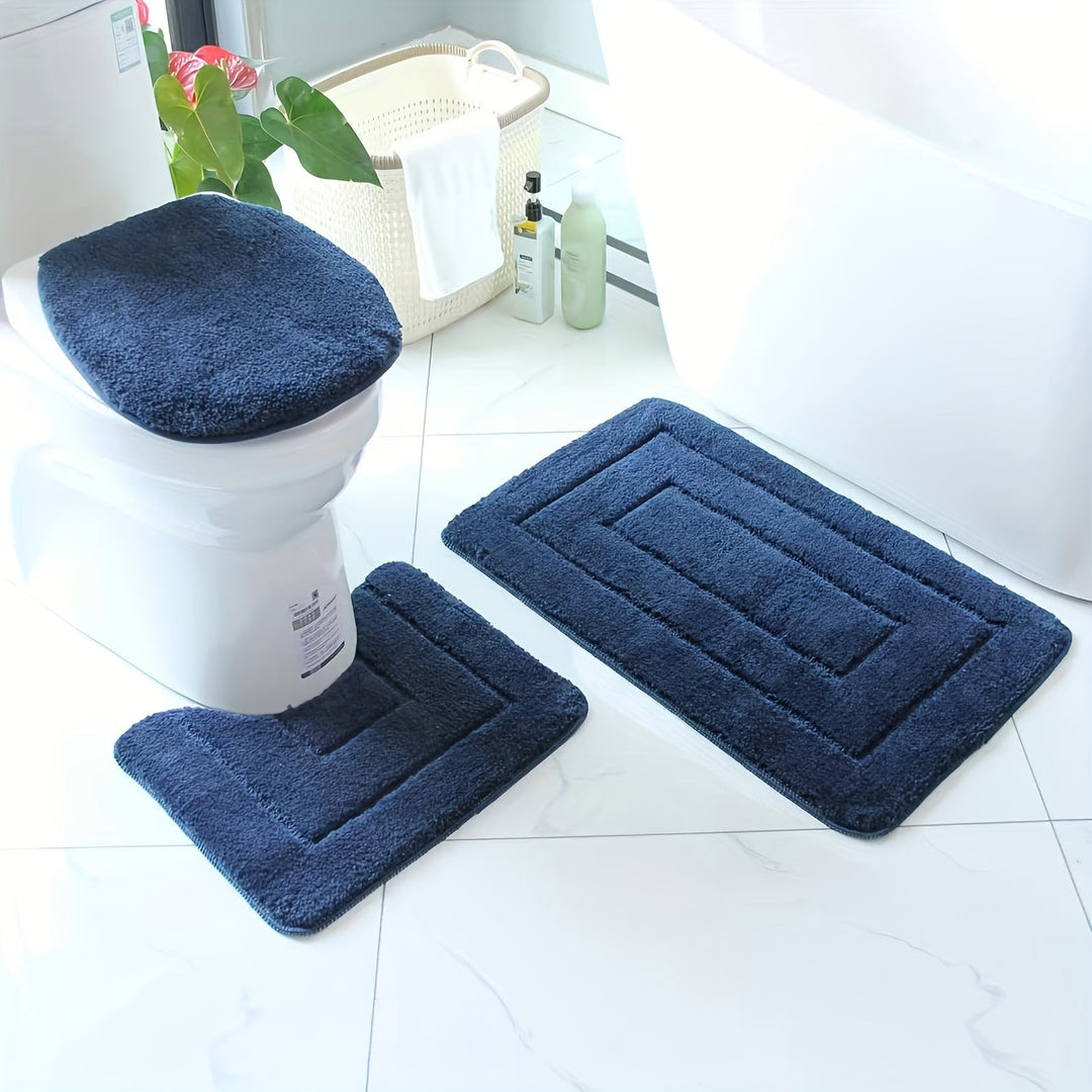Three-Piece Textured Bath Mat Set - SnugTread