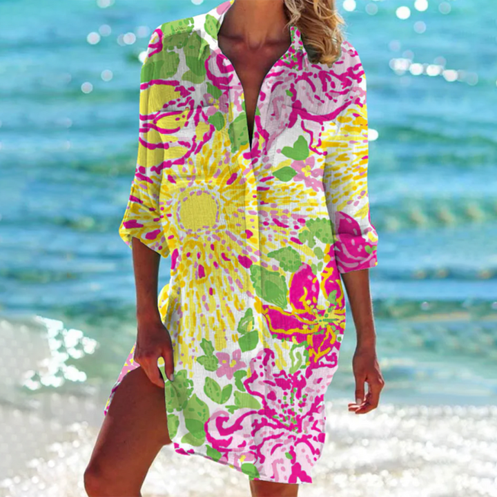 Tie-Dye Print Shirt Dress - Vanessa