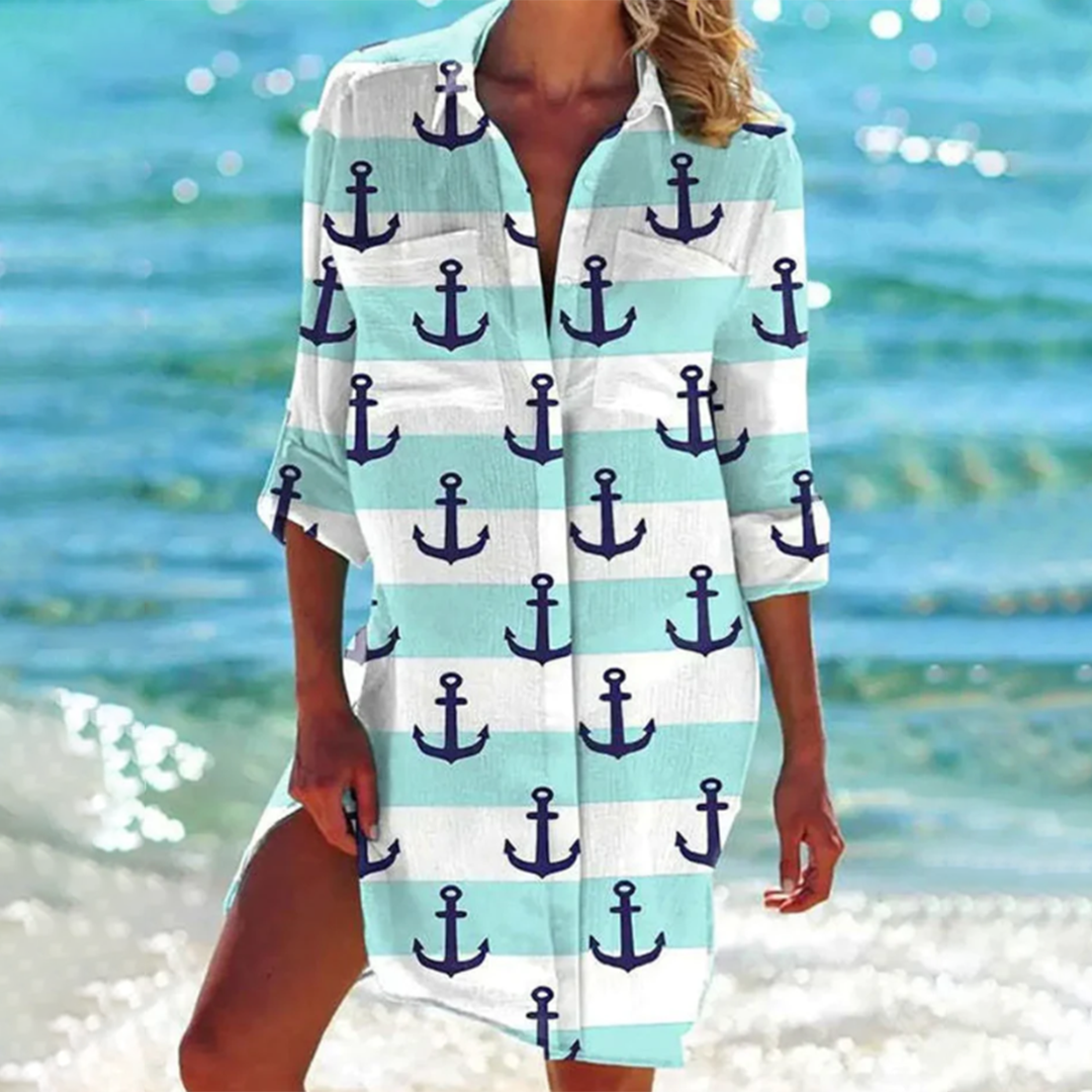 Tie-Dye Print Shirt Dress - Vanessa