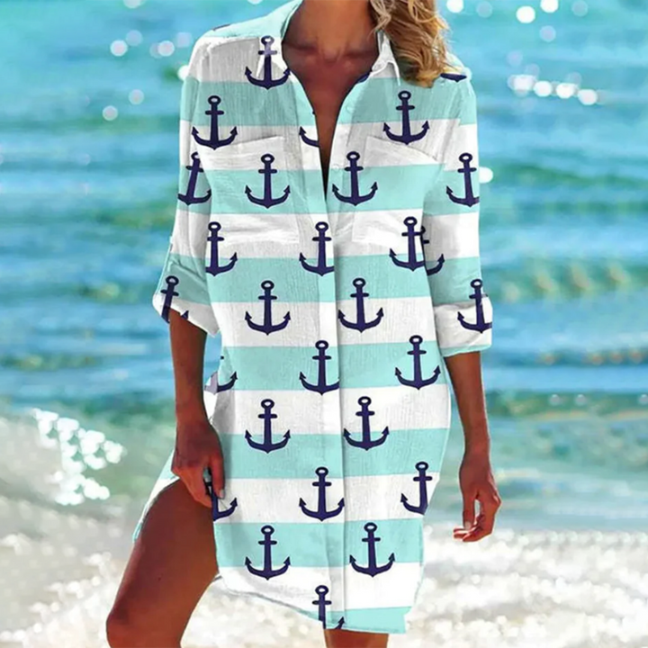 Tie-Dye Print Shirt Dress - Vanessa