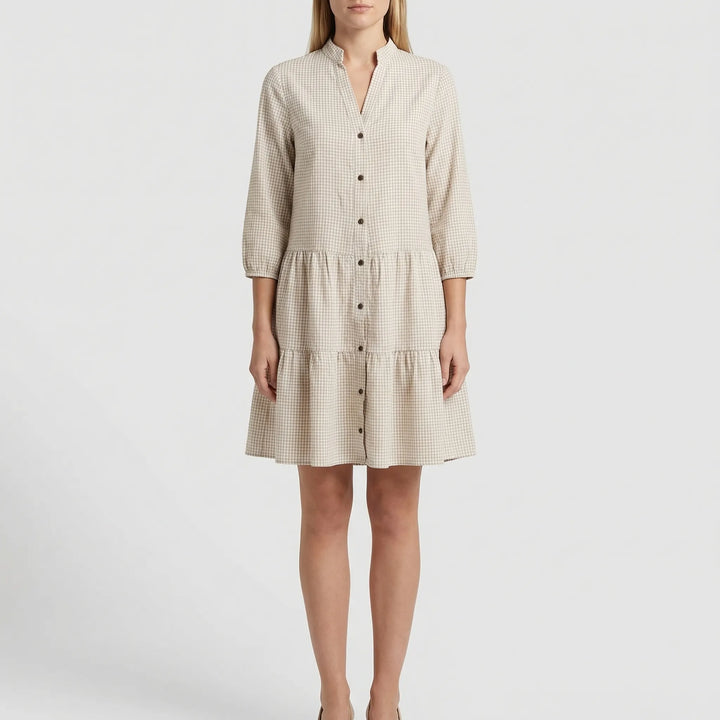 Tiered Ruffle-Hem Shirt Dress - Shelley