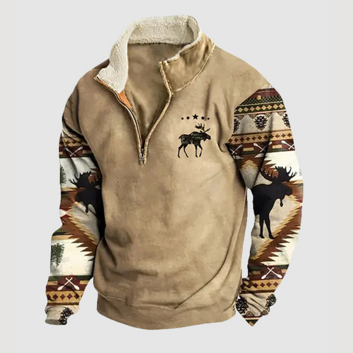 Vintage polarowa bluza zimowa z zamkiem dla mężczyzn - Felix