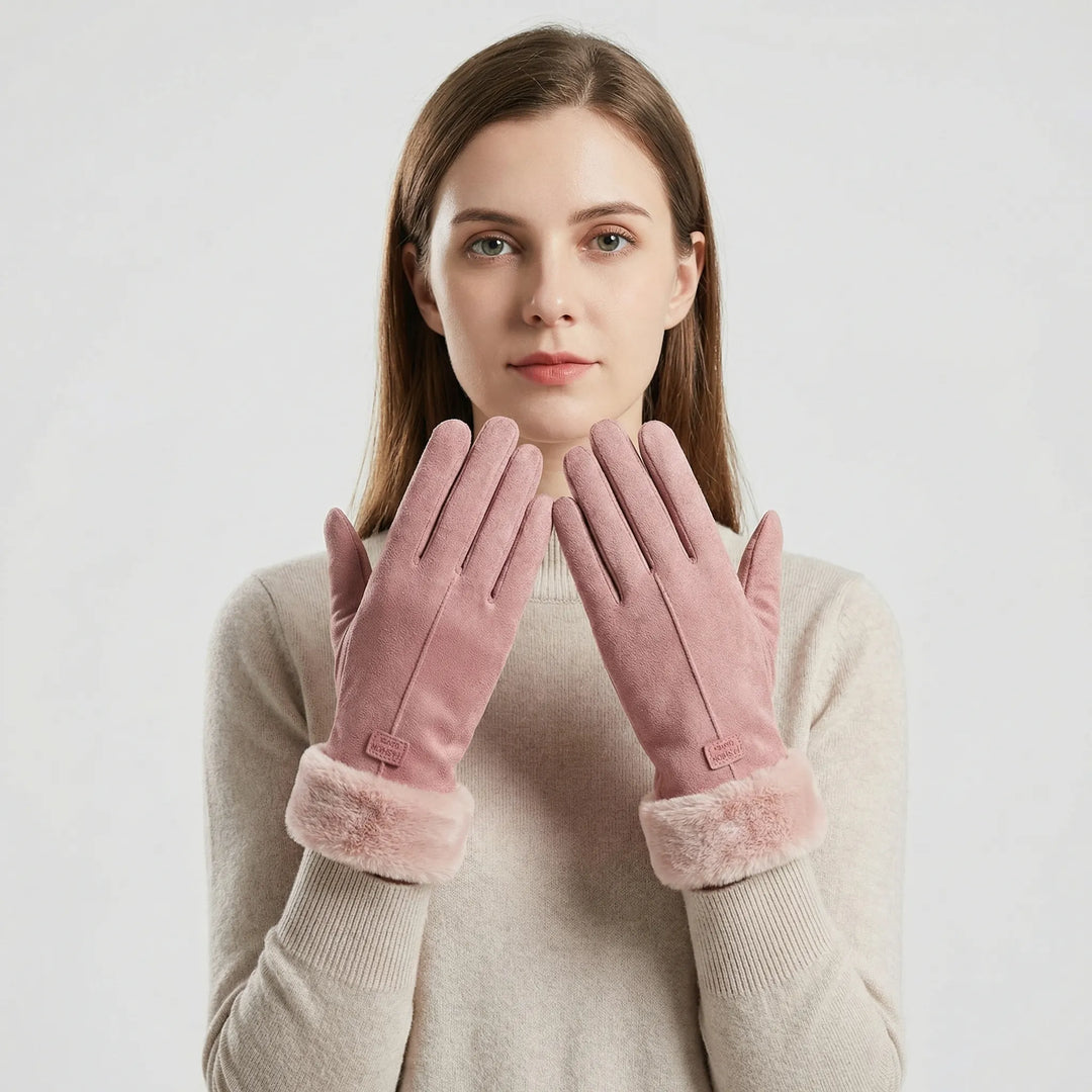 Touchscreen-Taugliche Winterhandschuhe Mit Plüschrand - Jodi