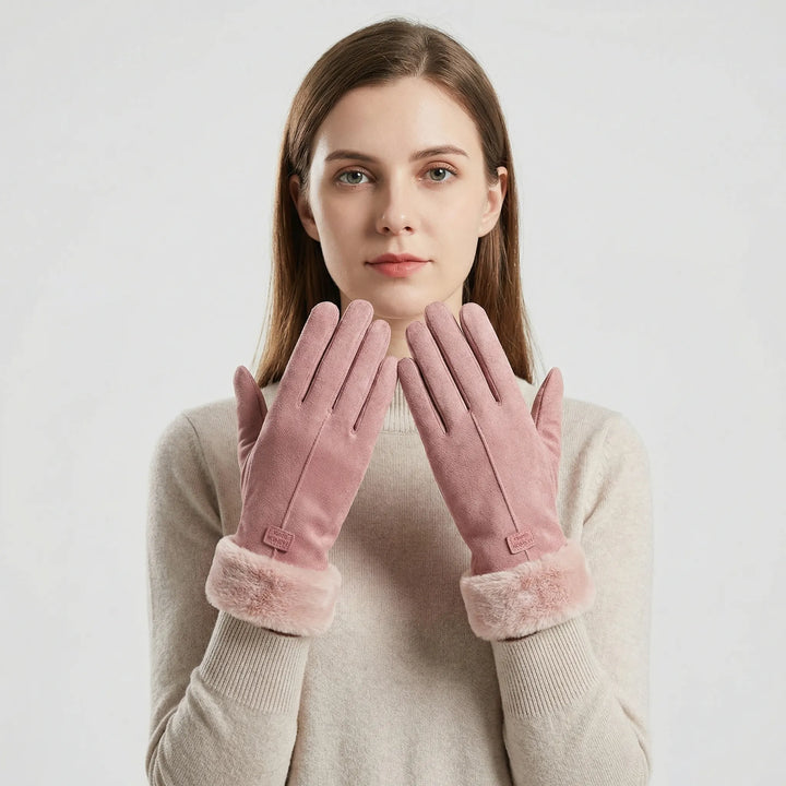 Touchscreen-Taugliche Winterhandschuhe Mit Plüschrand - Jodi