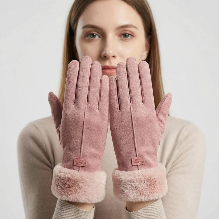Touchscreen-Taugliche Winterhandschuhe Mit Plüschrand - Jodi