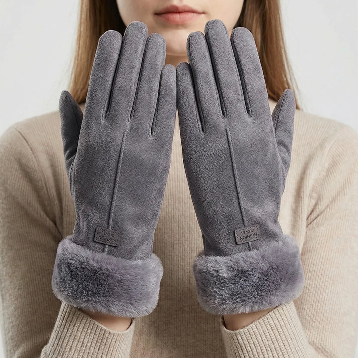 Touchscreen-Taugliche Winterhandschuhe Mit Plüschrand - Jodi