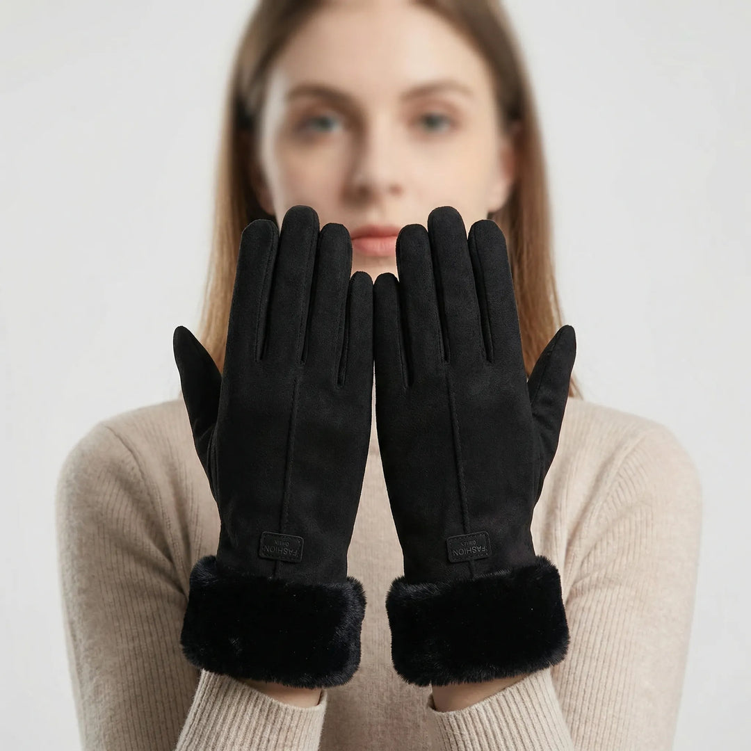 Touchscreen-Taugliche Winterhandschuhe Mit Plüschrand - Jodi