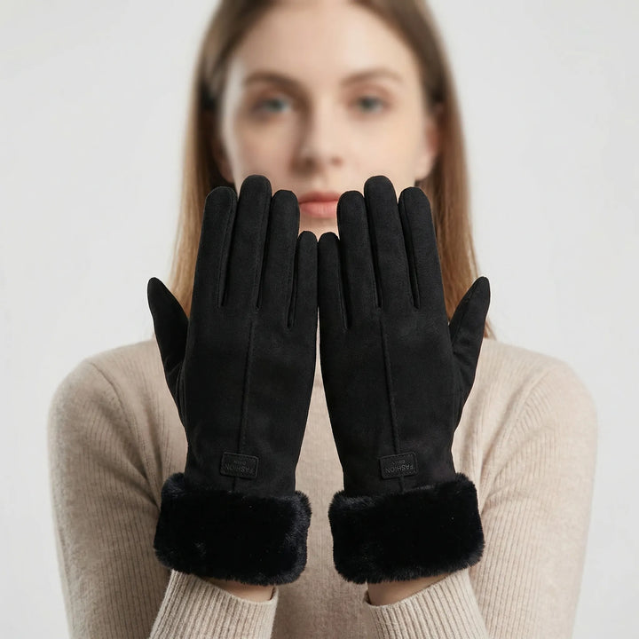 Touchscreen-Taugliche Winterhandschuhe Mit Plüschrand - Jodi