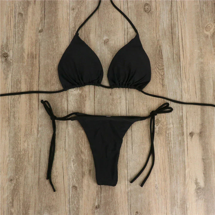 Triangle Top String Bikini Set - Tracy
