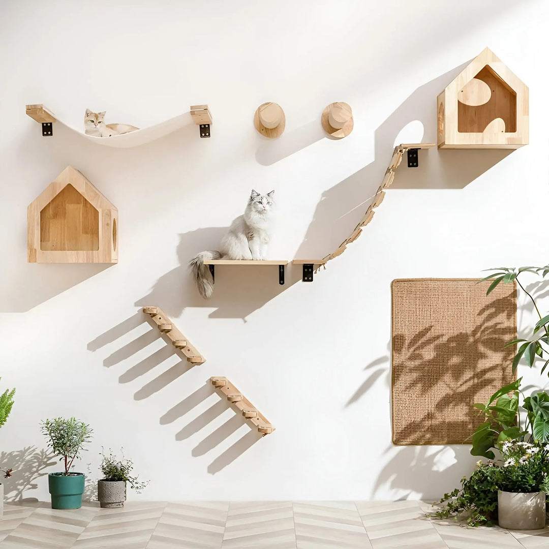 Wandklimplank voor Katten met Krabpaal - ClimbPaws