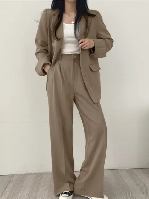 Two-Piece Blazer And Wide-Leg Trouser Set - Margie