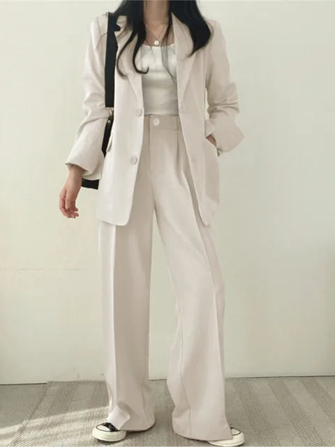 Two-Piece Blazer And Wide-Leg Trouser Set - Margie