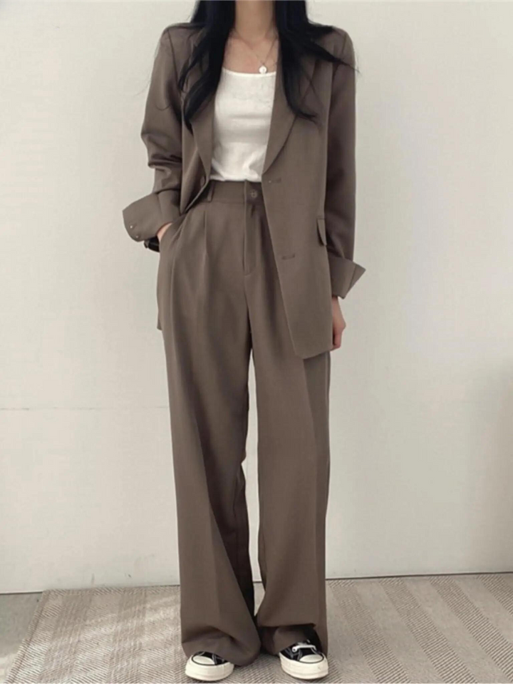 Two-Piece Blazer And Wide-Leg Trouser Set - Margie