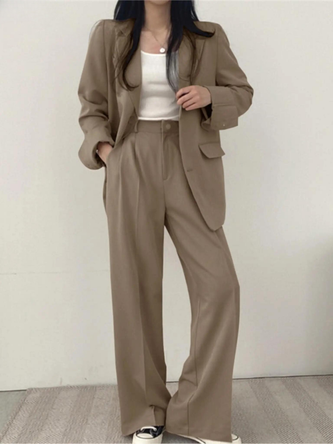 Two-Piece Blazer And Wide-Leg Trouser Set - Margie