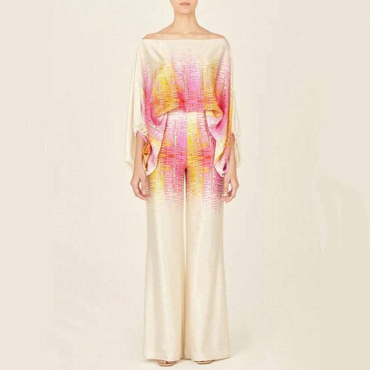Two-Piece Set With Off-Shoulder Top And Wide-Leg Trousers - Juana