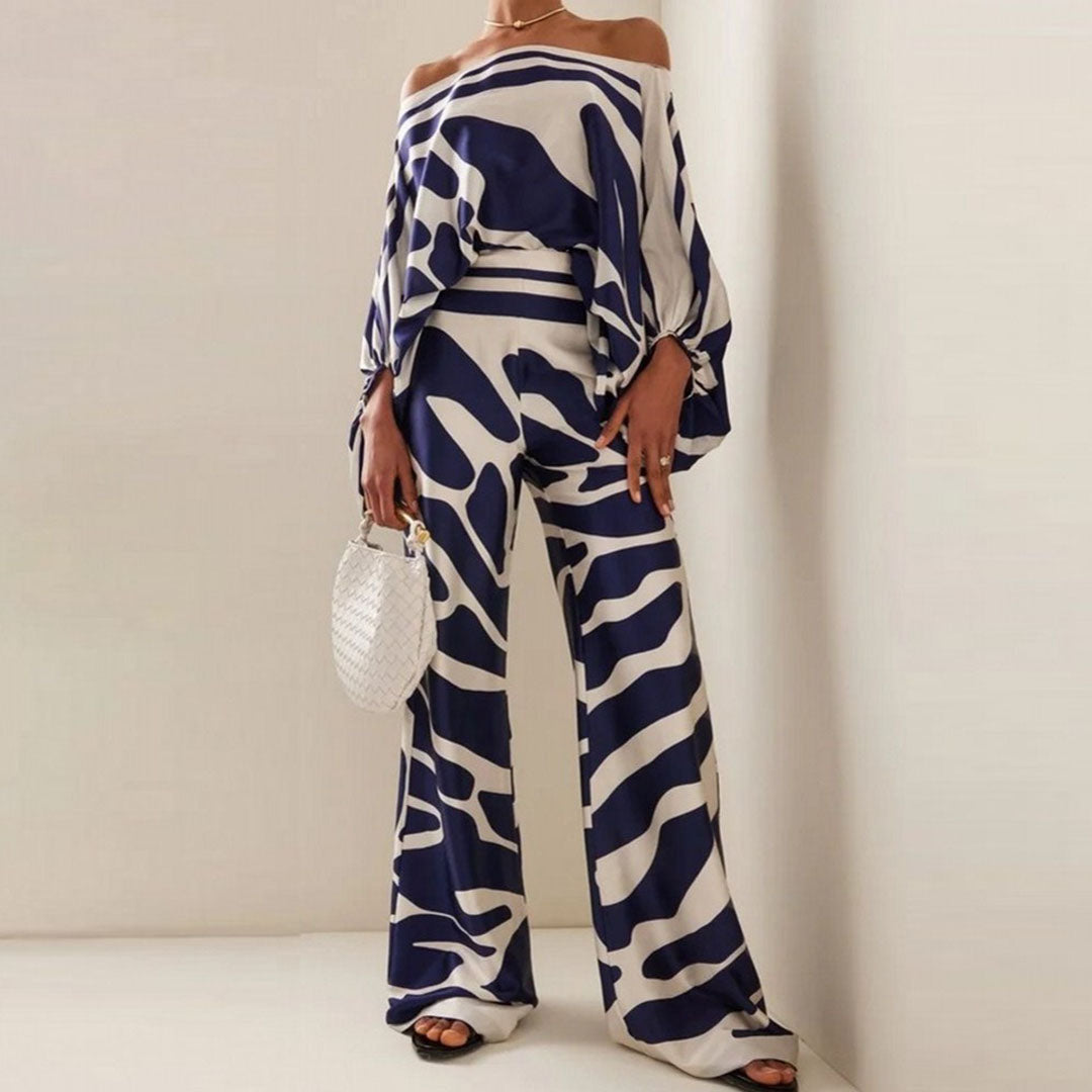 Two-Piece Set With Off-Shoulder Top And Wide-Leg Trousers - Juana