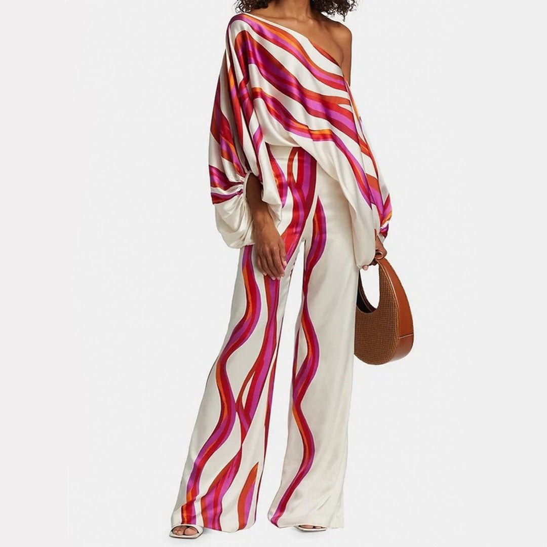 Two-Piece Set With Off-Shoulder Top And Wide-Leg Trousers - Juana