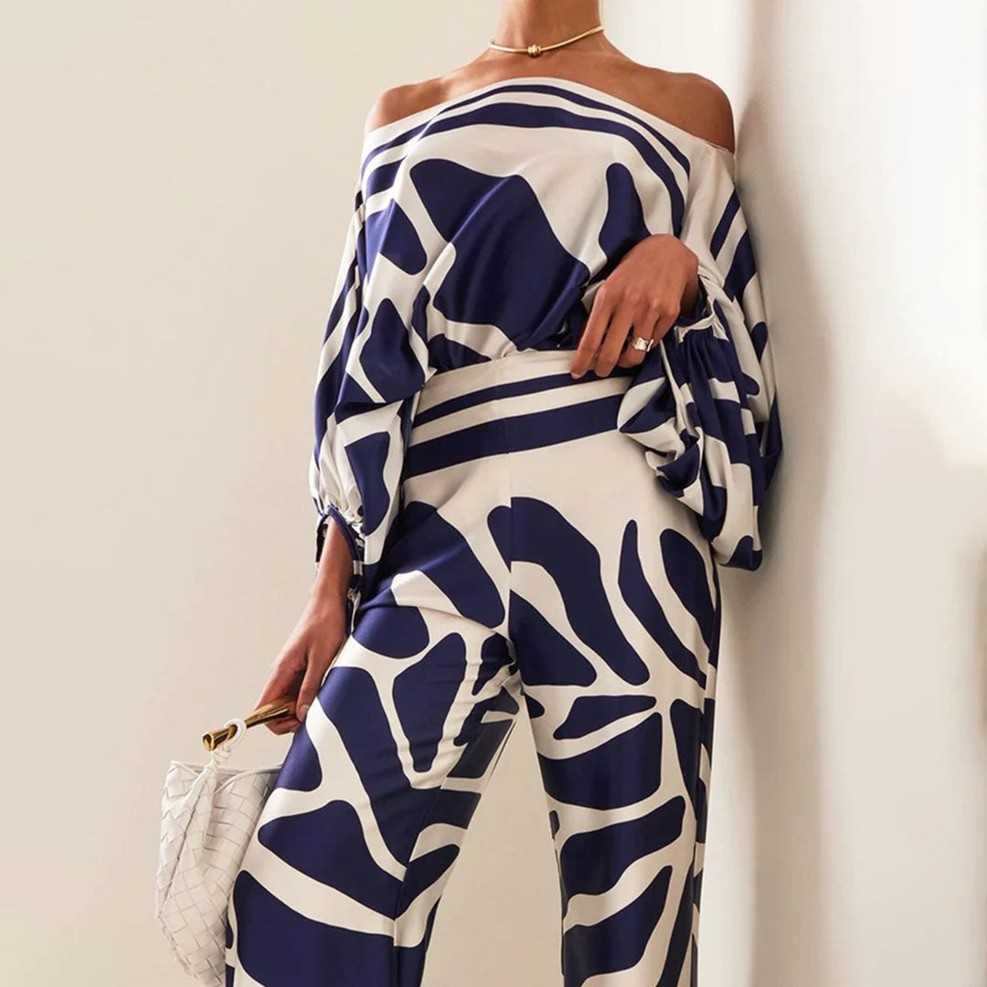 Two-Piece Set With Off-Shoulder Top And Wide-Leg Trousers - Juana
