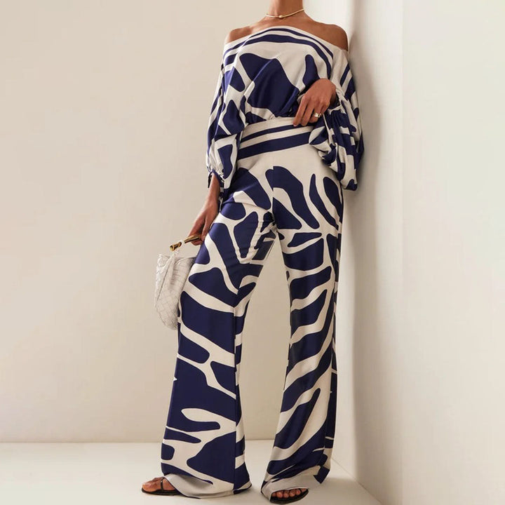 Two-Piece Set With Off-Shoulder Top And Wide-Leg Trousers - Juana